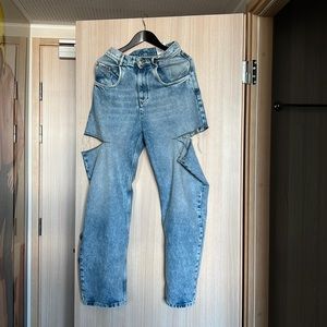 Maison Margiela Slit Jeans Blue Side Rip Straight… - image 1